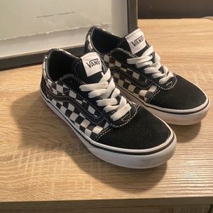 Vans black and white checkered sneakers size 1Y